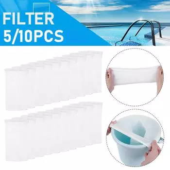5/10pcs Pool Skimmer Socks Cleaning Debris and Leaves Baskets Filters Fish Tank Mesh Bag Round Swimming Pool Mesh Filter