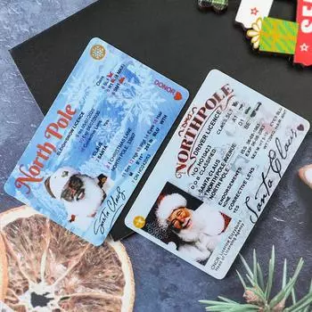 5/10Pcs Santa Claus Flying Drivers Licence Christmas Gift Cards For Children Kids 2025 New Year Party Decoration Supplies