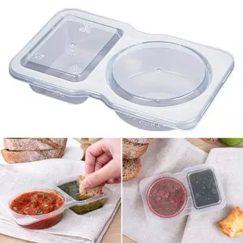 5/15/25/35 шт. Двойной контейнер для приправ с крышкой, портативный многоразовый пищевой соус, сервировочная коробка, кухонные принадлежности 5pcs