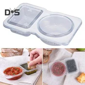 5/15/25/35 шт. Двойной контейнер для приправ с крышкой, портативный многоразовый пищевой соус, сервировочная коробка, кухонные принадлежности 5pcs