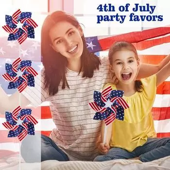 15/5/25 упаковка, ветряная мельница на День независимости, светоотражающие 8-листные вертушки, американский флаг на палочке, вертушка для ветра, репеллент для птиц, ветряная мельница 5pcs