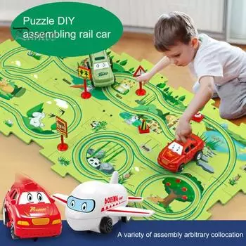5/15/25 шт./компл. головоломка, игрушечный трек-автомобиль, мультяшный динозавр, океан, космос, земля, тема, дети, обучающая головоломка, трек-автомобиль, настольная игра, подарок для малышей, мальчиков и девочек 25 pcs синий