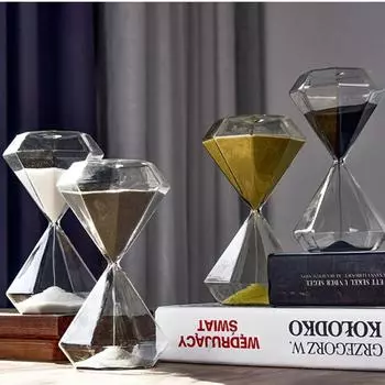 5/15/30/60 минут, песочные часы с бриллиантовым узором, креативные современные скандинавские украшения, песочные часы, цветные песочные часы ручной работы из стекла 15min (7x15.5cm)