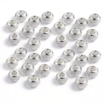 5/15/30 шт. смоляной материал серебряный большой бусина с отверстием декоративная бусина DIY браслет ожерелье серьги брелок цепочка для ног цепочка для телефона 5pcs
