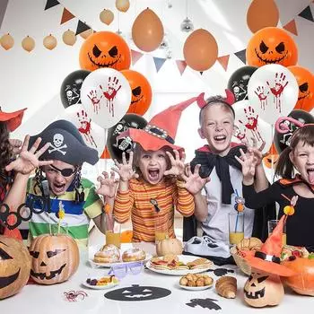 5/15 шт. шаров на Хэллоуин, череп, привидение, ужас, шар, украшение на вечеринку в честь Хэллоуина, 12 дюймов, утолщенные латексные шары 1pc