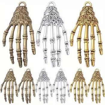 5/15 шт. случайных разноцветных рок-стилей в форме скелета, креативная мода, готика, браслет «сделай сам», ожерелье, серьги, брелок, браслет на лодыжку, аксессуары Assorted varieties 5pcs