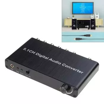 5.1-канальный цифровой аудиоконвертер DTS / AC3 Dolby Decoding Coaxial и SPDIF Optical Input в 5.1 Audio Decoder