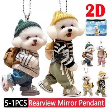 5-1 шт. акриловый 2D креативный автомобильный подвесной декор реалистичное животное автомобильное зеркало заднего вида подвеска автомобильное украшение для интерьера