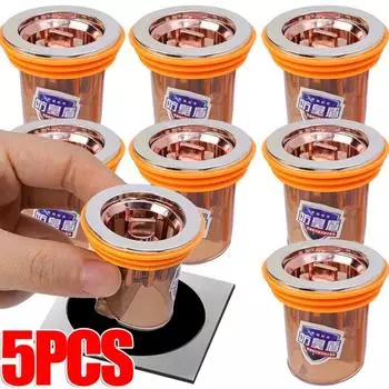 5-1 шт. гравитационный индукционный сливной сердечник для унитаза, анти-запах, артефакт, автоматическое уплотнение для открытой воды, предотвращение обратного потока без запаха, канализационный сердечник 1PC