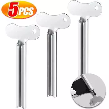 5/1 шт., металлический выжималка для зубной пасты в ванной, выжималка для тюбиков из нержавеющей стали, универсальный ключ, ролик для тюбиков, кремов, выжимка для краски, инструмент