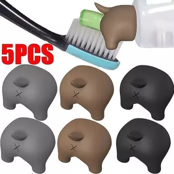 5/1 шт. насадки на зубную пасту для какающих собак, силиконовые держатели для зубной пасты, дозаторы, креативные выдавливатели зубной пасты, принадлежности для ванной комнаты 2PCS