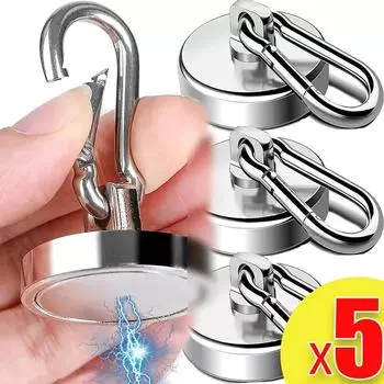 5/1 шт. прочные неодимовые магнитные крючки, сверхпрочные вращающиеся на 360° карабины для полотенец, ключей, холодильника, многоцелевые крючки для хранения 2.5X4.5CM