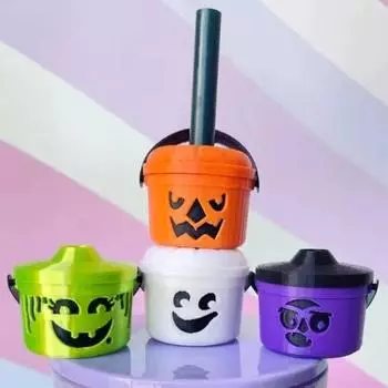 5-1 шт. Ведро с тыквами на Хэллоуин для вечеринок, праздничные украшения для вечеринки на Хэллоуин, аксессуары, милый трюк с тыквой 1PCS белый