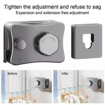 5.1M настенная выдвижная бельевая веревка регулируемая втягивающаяся невидимая прочная нержавеющая стальная проволока для сушки белья в помещении и на открытом воздухе на балконе белый