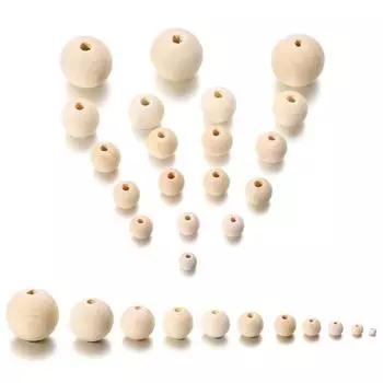 5-200 шт./лот, 4-30 мм, бусины из натурального дерева, круглые свободные деревянные бусины-разделители для DIY, ожерелья, браслета, аксессуары для изготовления ювелирных изделий