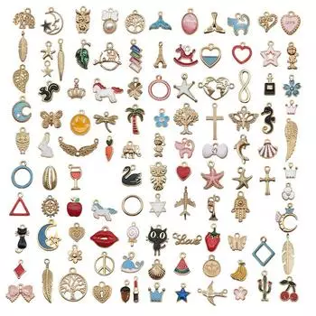 5/20/50 шт. смешанные эмалированные подвески с изображением животных и дерева, бусины для изготовления ювелирных изделий, кулон «сделай сам», ожерелье, браслет, аксессуары 5PCS