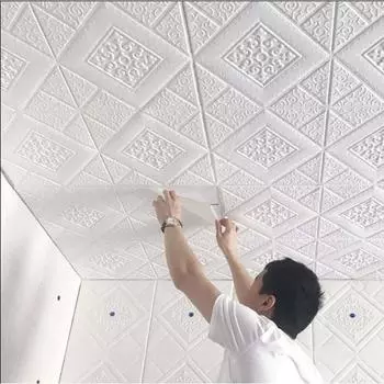 5-20 шт. 35*35 см потолочные обои 3D кирпичные водонепроницаемые настенные наклейки пенопластовые обои самоклеящиеся домашний декор 1pcs 35cmX35cm розовый