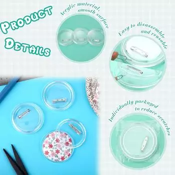 5-20 шт. акриловых кнопок, значков, 2,2 дюйма, прозрачных кнопок, значков, наборов кнопок, пуговиц, заготовок для изготовления пуговиц для поделок своими руками