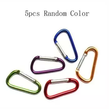 5/20 шт. Карабины брелоки случайного цвета - Алюминиевый сплав D-образная пряжка пружинный защелкивающийся крючок для кемпинга на открытом воздухе и повседневного использования 5pcs