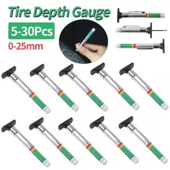 5-20Pcs 25mm Car Tyre Measuring Pen Universal Tire Tread Pattern Depth Measuring Tool Automotive Feeler Gauge Thickness Gauges