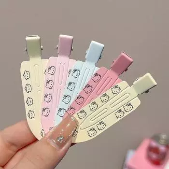 5-20PCS Explosion Of High-quality No Trace Hair Clips Cute Cartoon Cat Hair Cards Matte Printing Dopamine Colors