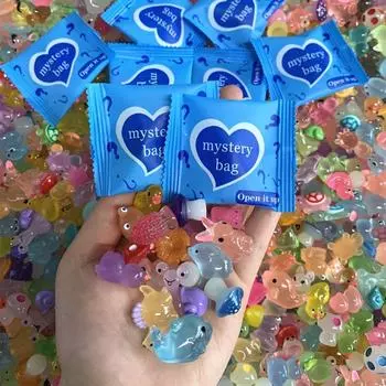 5/25/50 шт. Светящиеся в темноте мини-сумки в виде животных и грибов из смолы для декора сада фей, микроландшафта, сюрприза на день рождения