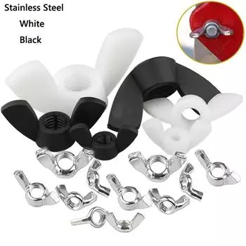 5-25 шт. M3 M4 M5 M6 M8 m10 Нейлон/304 Нержавеющая сталь Гайка с затяжкой вручную Гайка-бабочка Слиток Гайка-барашек Гайки M8x5pcs
