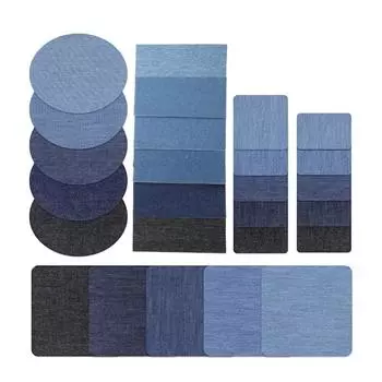 5/25x/Set Self Adhesive Jean Patches Elliptical Patches Denim-Patches Rectangular Patches for Elbow Pants Knee Dropshipping