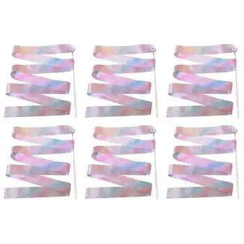 5# 2M красочная гимнастическая лента с палочкой эстетика для взрослых детей девочек (белый