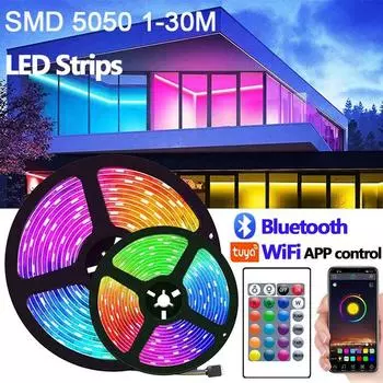 5-30 м светодиодная лента умный дом ТВ ПК USB ИК пульт дистанционного управления подсветка RGB светодиодный комплект для ТВ-бокса шкафы комната спальня декор 2m&BT 24keys full set