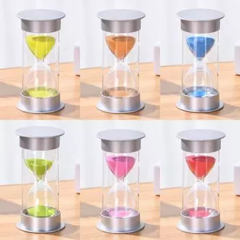 5-30 минут серебряная крышка цветные песочные часы детская зубная щетка хронометр анти-падение песочные часы креативные песочные часы домашний декор 5min (7x13cm)