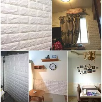 5-30 шт. 35 см*30 см 3D DIY самоклеящиеся наклейки на стену для спальни водонепроницаемый домашний декор фон обои из пенопластового кирпича 5pcs 35X30cm светло-синий