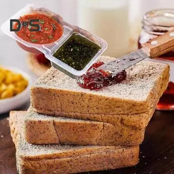 5/30 шт. Двойные контейнеры для соуса, пищевая многоразовая коробка для приправ, для заправки салатов, для проб, штабелируемый органайзер для хранения приправ 5pcs чистый