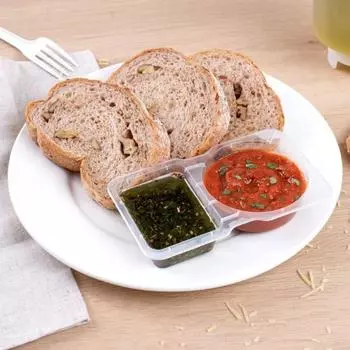 5/30 шт. контейнеров для соуса с двумя отделениями, многоразовая пищевая коробка для приправ, заправок для салатов, образцов, штабелируемый органайзер для хранения приправ 5pcs чистый