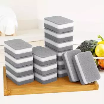 5/30pcs Double-sided Cleaning Dishwashing Sponge Household Scouring Pad Kitchen Wipe Dish Cleaning Brush Sponges For Restaurant