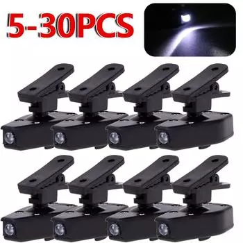 5-30pcs Mini Flashlight Glasses Reading Lamp Eyeglass Clip Lantern Adjustable Eyeglasses Lamp Flexible Book Reading Lights