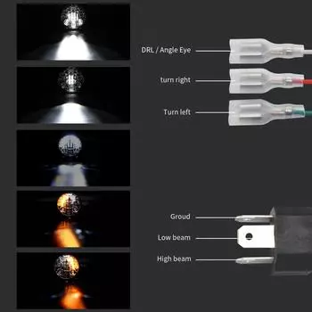 5-34 5,75-дюймовая светодиодная фара для мотоцикла с сигналом поворота DRLБлижний светДальний свет IP67 Водонепроницаемый 0 чёрный