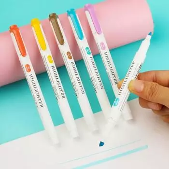 5/35 шт., настоящие мягкие хайлайтеры, пастельный хайлайтер с двумя кончиками, маркеры разных цветов, не оставляющий пятен хайлайтер для детей и взрослых A