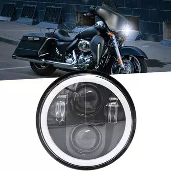 5-3/4 5,75-дюймовая светодиодная фара для мотоцикла с дальним/ближним светом, поворотником DRL, 5,75-дюймовая круглая фара дальнего света чёрный