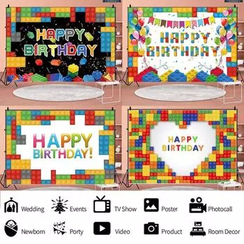 5*3 фута фон с днем рождения, баннер, тканевый реквизит, украшение для вечеринки C-150*100cm