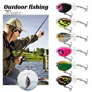 5.3CM/6G Topwater Fishing Lure с двойными винтами, тройным крючком, дальним забросом, реалистичной плавающей бионической искусственной приманкой для пресноводной и соленой воды серебряный