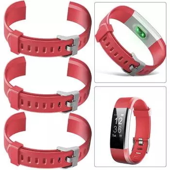 5# 3Pcs 20mm Replacement Band Silicone Smart Watch Wrist Strap for ID115Plus HR