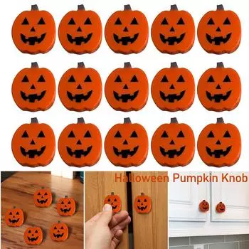5-45pc Halloween Pumpkin Cabinet Knobs Silicone Door Knobs & Cabinet Handles Protector Reusable Drawer Pulls Halloween Decor