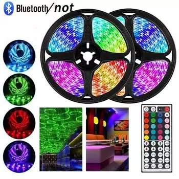 5/4/3M Bluetooth светодиодная лента Smart RGB светодиодные фонари Декор комнаты без водонепроницаемого диода Гибкая лента управления + адаптер 3M