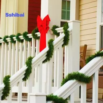 5,4 м зеленые рождественские украшения из ротанга, искусственные листья, гирлянда из сосновых игл для домашней лестницы, камина, рождественская елка, украшение для самостоятельного изготовления зелёный