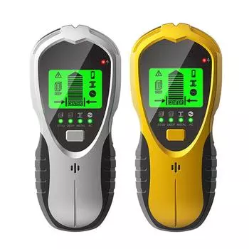 5 # 4 в 1 Поиск деревянных шпилек Пластиковый многофункциональный настенный сканер с питанием от батареи жёлтый