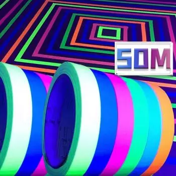 5-50 м УФ-хлопковая светящаяся клейкая лента неоновые ленты для вечеринок флуоресцентная светящаяся реактивная ткань реквизит для сцены домашний декор на Хэллоуин 10M