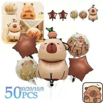 5-50 шт. кавайный мультфильм капибала капибара тема фольгированные шары набор для взрослых детей день рождения воздушные шары принадлежности детские подарки детский душ 18inch