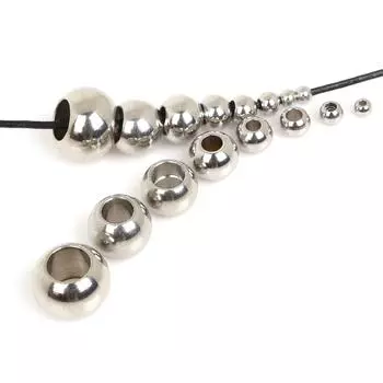 5-50 шт., свободные разделительные бусины из нержавеющей стали, серебряные круглые бусины для изготовления браслетов, ожерелья, ювелирных изделий своими руками 3x2.5mm 50pcs серебряный