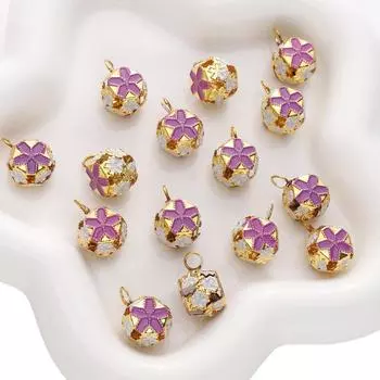 5-50 шт. Железный цветной колокольчик для DIY браслета, ожерелья, аксессуаров для брелка 14mm 5pcs фиолетовый